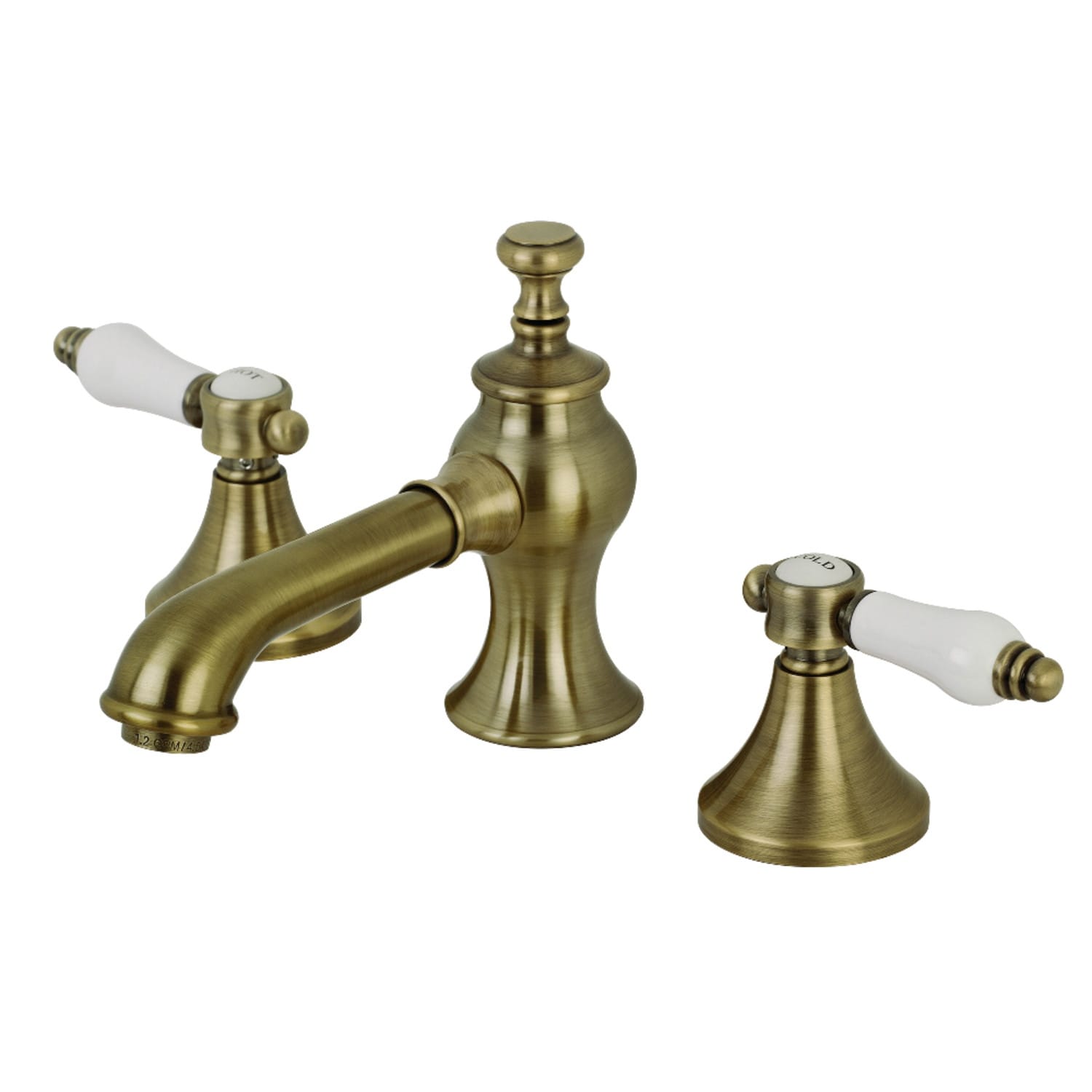 Bel-Air Deck Mount Widespread Bathroom Faucet with Brass Pop-Up