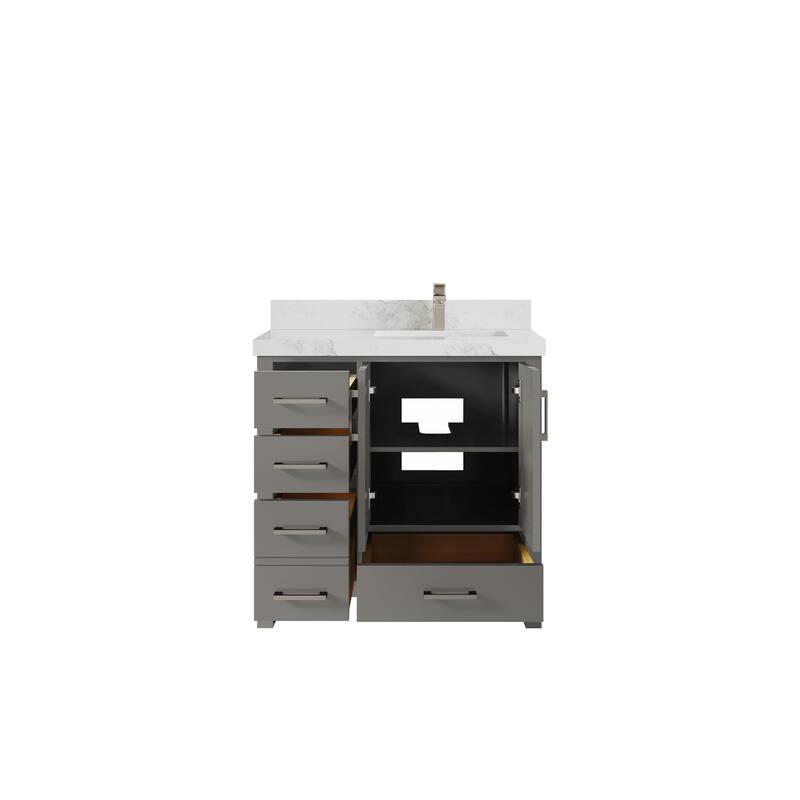 Willow Collections 36 in. W x 22 in. D Malibu Right Offset Sink Bathroom Vanity with Countertop