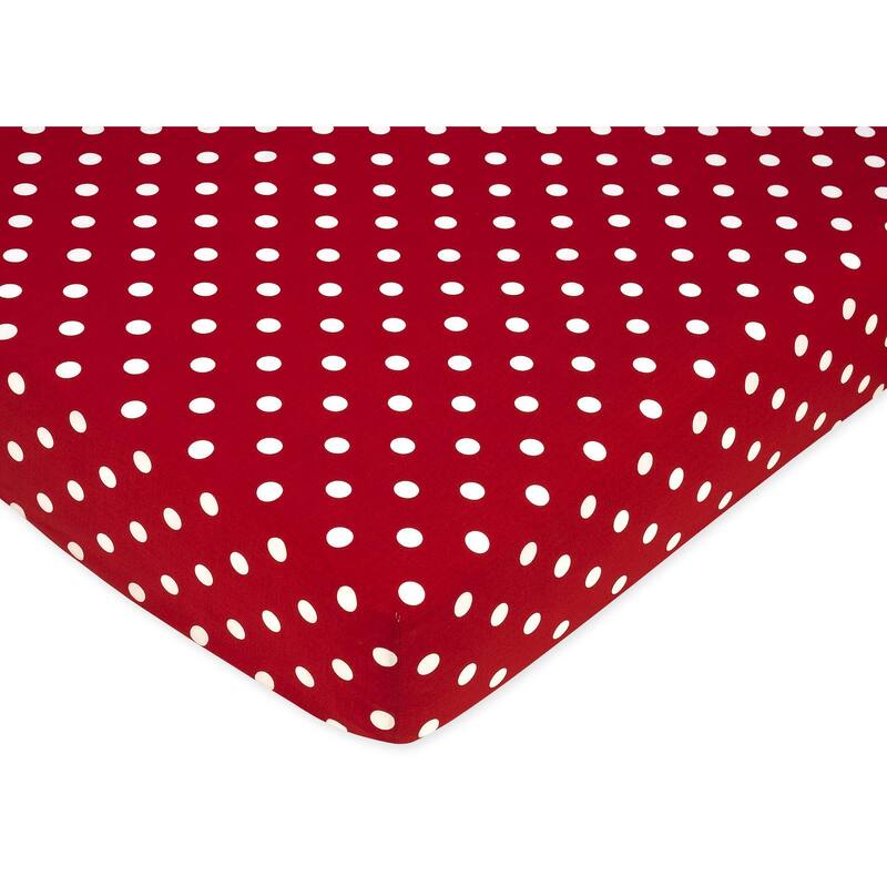Sweet JoJo Designs Polka Dot Ladybug Fitted Crib Sheet