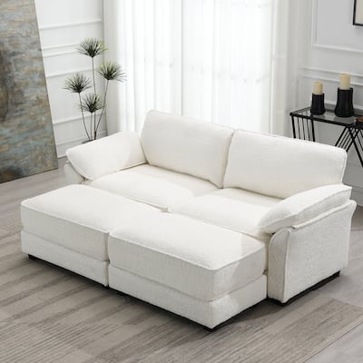 [VIDEO provided] [New] Free Combination Modular Convertible Sectional Sofa Bed Set, 4 Seat Upholstered Sleeper Corner Couch, Dee