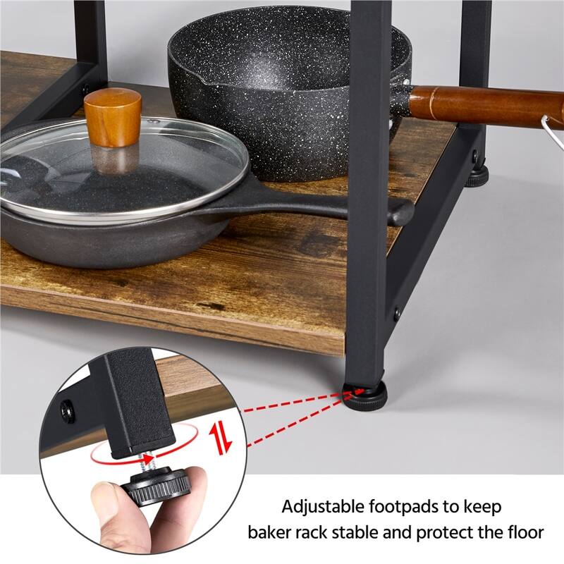 Yaheetech Metal Frame Baker's Rack Kitchen Island Storage Shelf