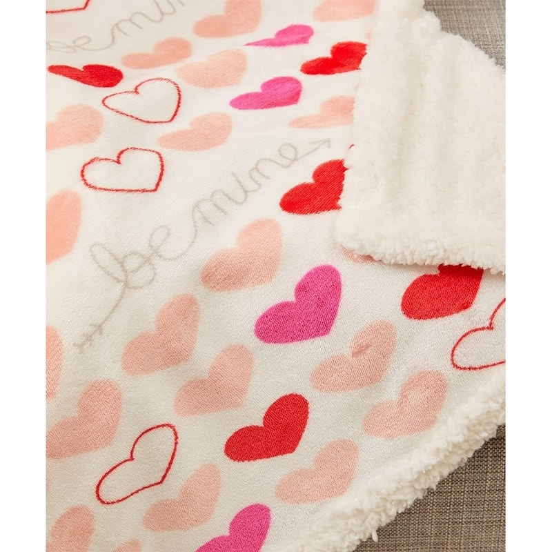 EIQOCCA Décor&More Amor Eterno Be Mine Love Collection Valentine's Day Heart Ultra Plush Throw Blanket (50" x 60") - Be Mine