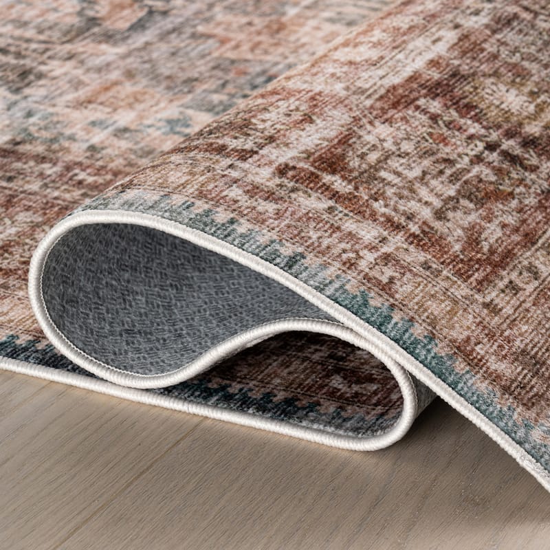 Nuloom Meyden Bordered Traditional Washable Area Rug