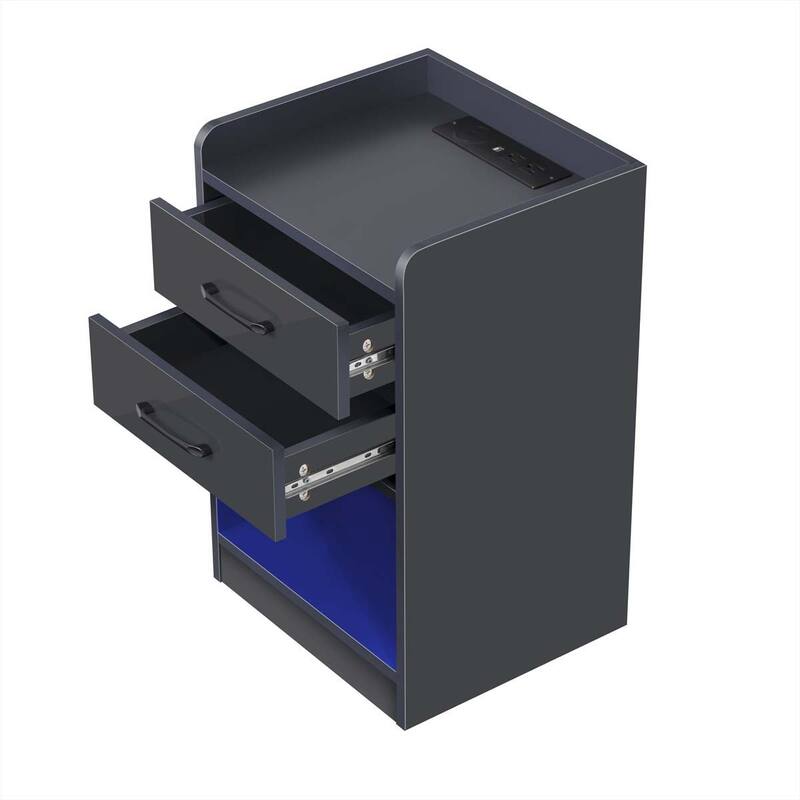 Nightstand with 2 Drawers and Cabinet,USB Charging Ports