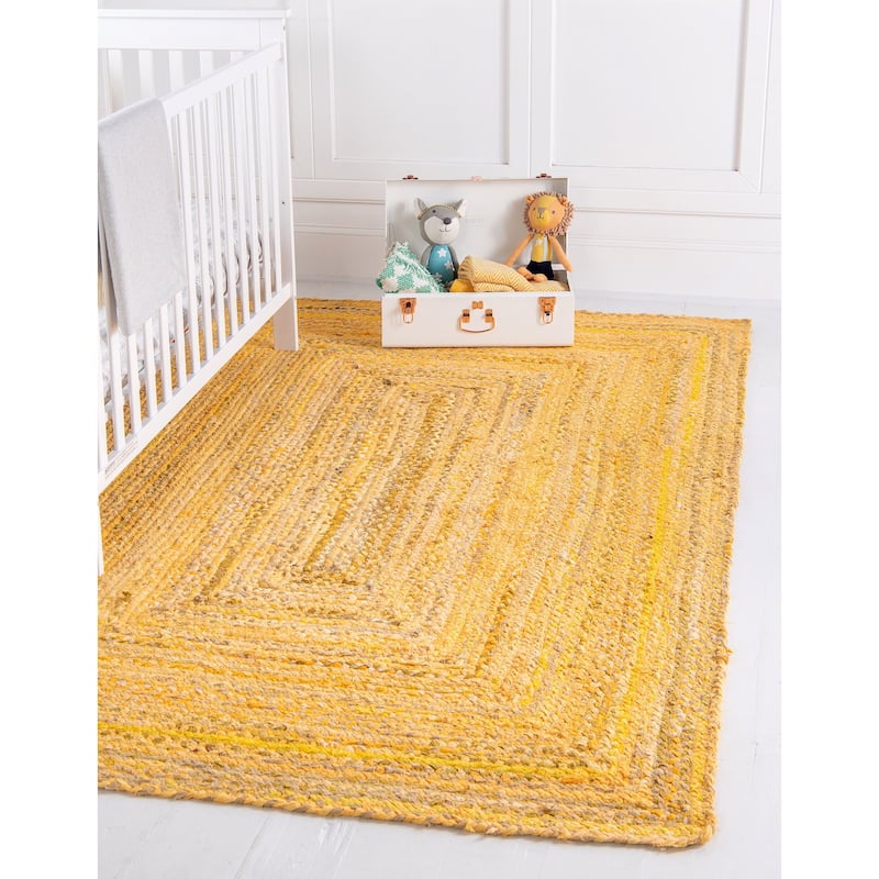Braided Slin Collection Area Rug - 4'x6' - Yellow