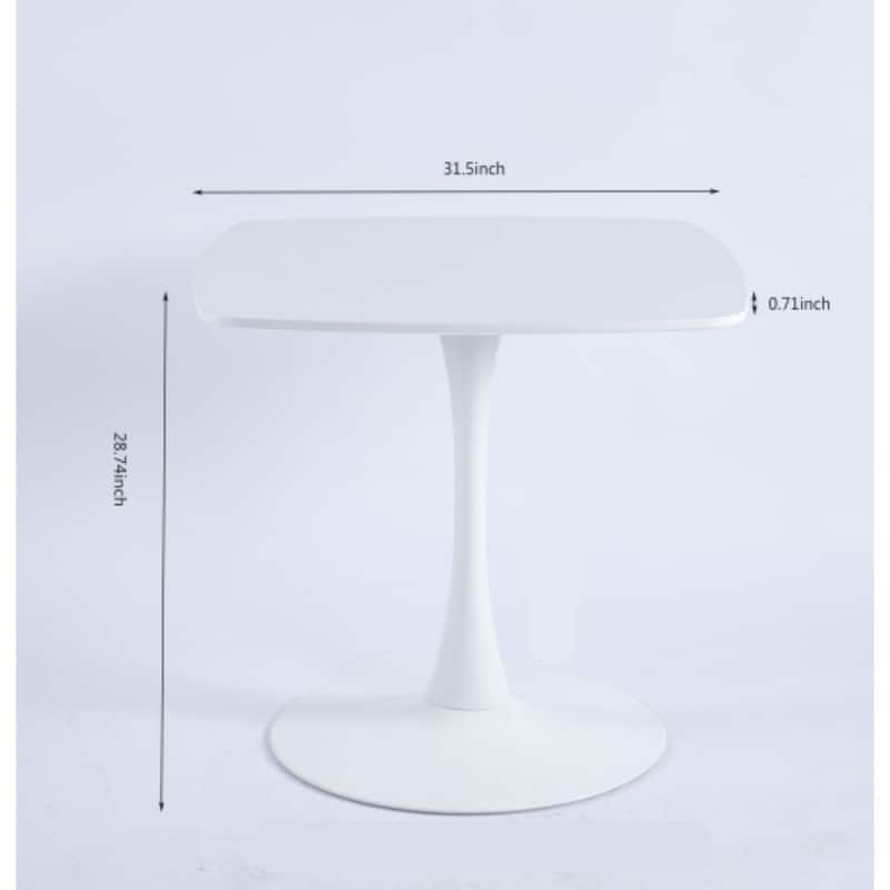 5-Piece Set, Pedestal Dining Table and 4 Transparent Plastic Chairs