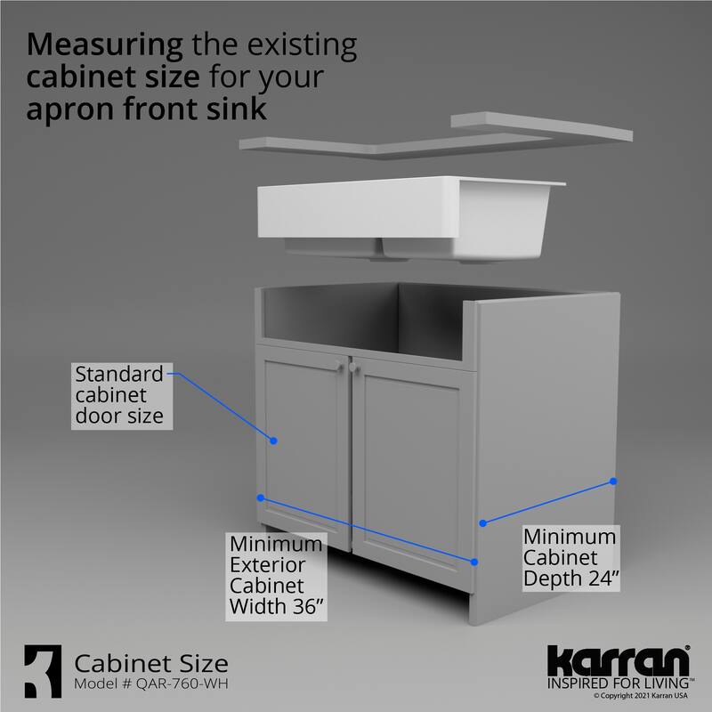 Karran Retrofit Apron-Front Quartz Double Bowl Kitchen Sink