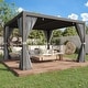 preview thumbnail 51 of 188, EROMMY Outdoor Louvered Pergola Gazebo with Adjustable Aluminum Rainproof Roof 12'x12' - Dark Gray