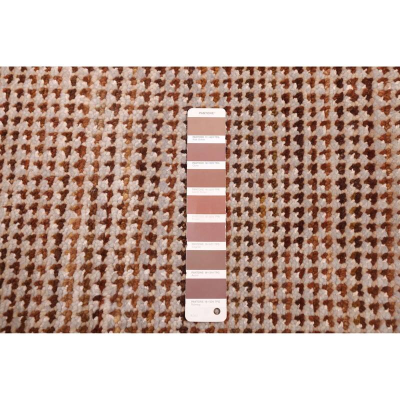 ECARPETGALLERY Hand-knotted Silk Shadow Brown Viscose, Wool Rug - 6'0 x 8'10