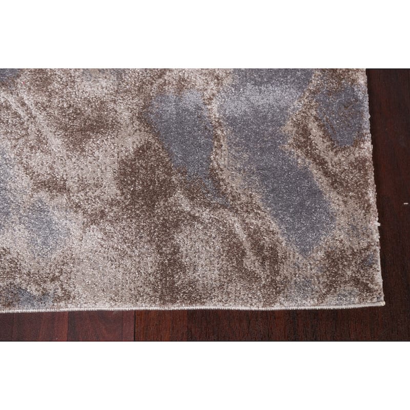 Turkish Abstract Brown Transitional Oriental Rug Contemporary Carpet