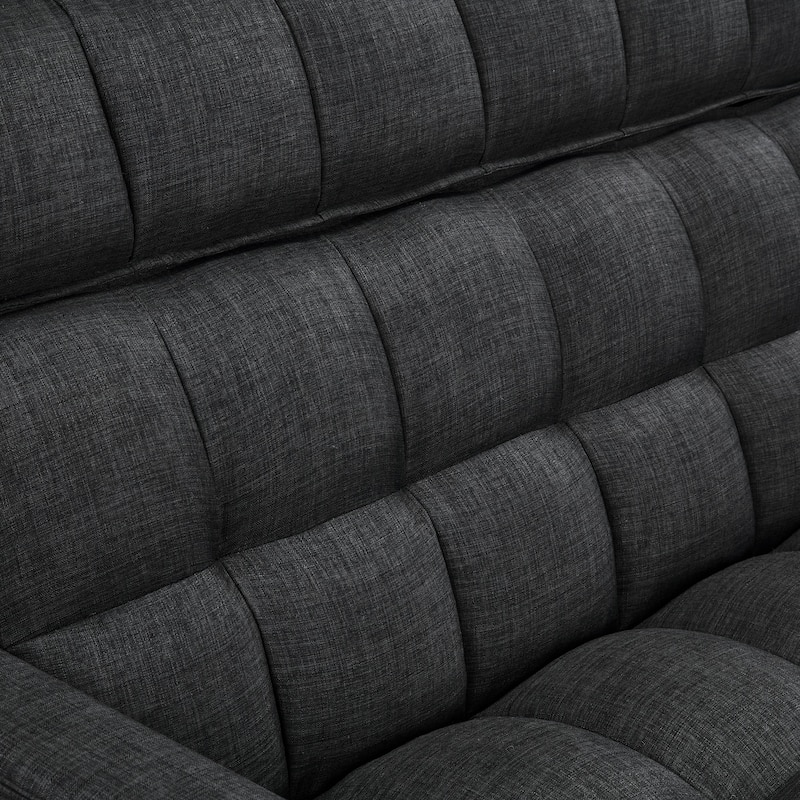 Modern 76.5" Length Pull Out Tufted Convertible Loveseat Upholstery Reclining Sleeper Sofa Bed