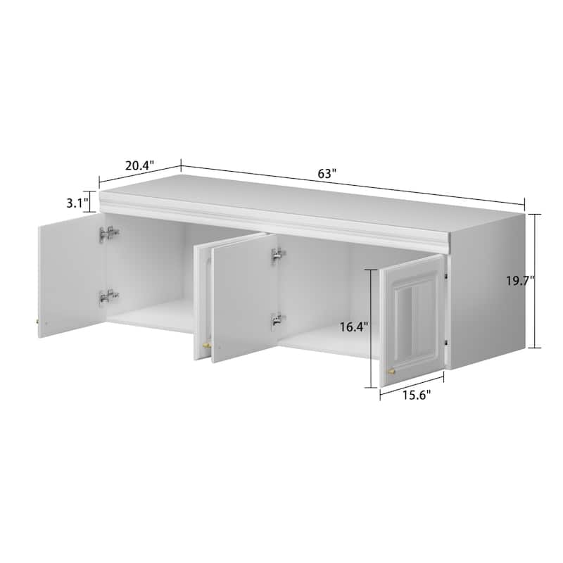63"W Top Cabinet Maximize Closet Space Overhead Wardrobe Storage Unit