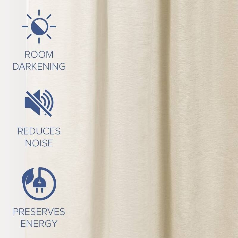 Chenille Solid Room Darkening Back Tab Single Curtain Panel