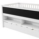 preview thumbnail 7 of 22, Twin Size Loft Bed, Wood Low Loft Bed with Storage Shelves, Blackboard, Trundle and Ladder Wooden Bed Frame No Box Spring Needed
