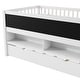 preview thumbnail 18 of 22, Twin Size Low Loft Bed with Trundle, Solid Wood Bed Frame with Storage Shelves & Blackboard, Space-Saving Design for Small Rooms
