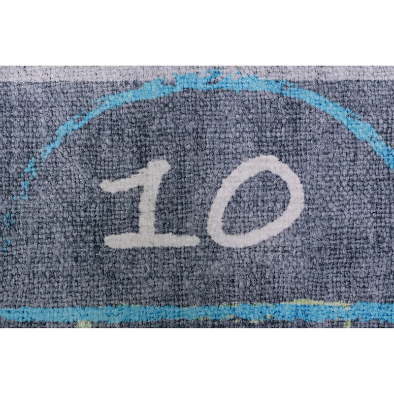 Dynamic Rugs Kidz Grey/Multi Polyester Children's Area Rug