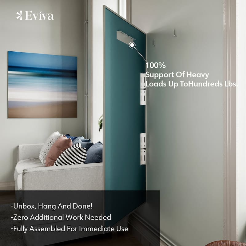 Eviva Sax 60" x 30" Rectangular Brushed Nickel Metal Framed Mirror - Brushed Nickel