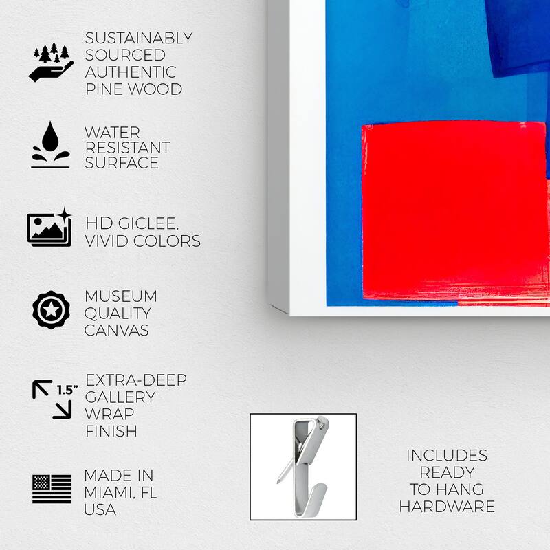 Wynwood Studio Abstract Hot and Cold Abstract Blue and Modern & Contemporary Wall Art Canvas Print