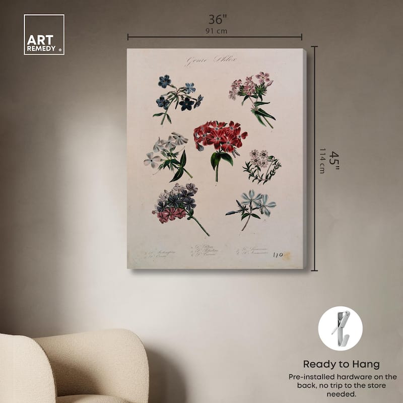 Seven Flowering Plants Canvas by Art Remedy, Gallery Wrapped