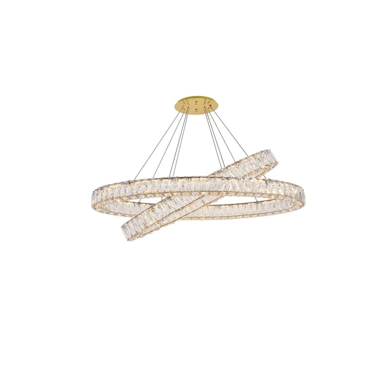 Madelyn Integrated LED light Chrome Chandelier Clear Royal Cut Crystal - 48"W X 11.8"H