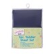 preview thumbnail 4 of 3, Everything Kids Solid Navy 3 Piece Toddler Sheet Set - Fitted Bottom Sheet, Flat Top Sheet, Reversible Pillowcase