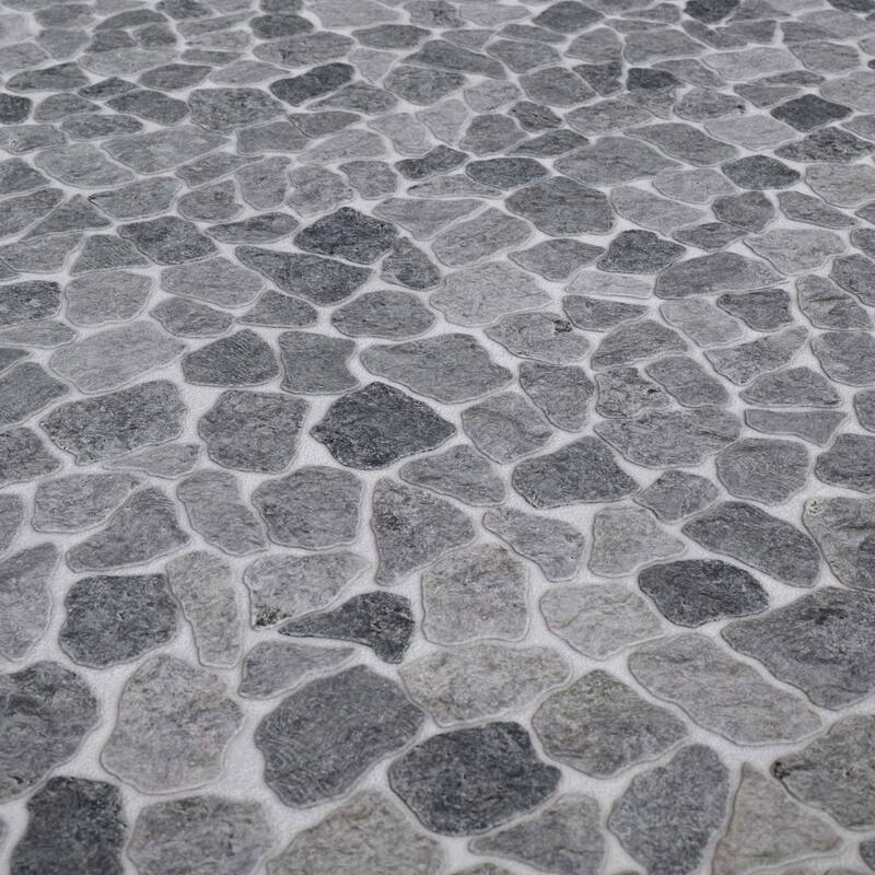 Cruz Bay Studio MKT3023 Full Eclectic - 18" x 18" Pebble and Rock - Stone Grey
