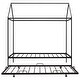 preview thumbnail 4 of 7, Black Metal House Bed with Trundle for Kids