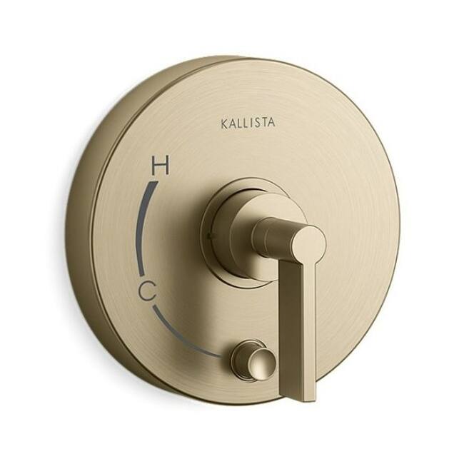 Kallista One Pressure Balance Valve Trim with Diverter Lever Handle - Brushed French Gold