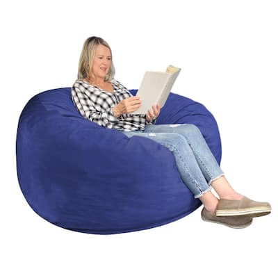 3 ft Memory Foam Bean Bag Chairs for Adults/Teens with Filling,3'Bean Bag Sofa with Ultra Soft Dutch Velvet Cover,Round Bean Bag