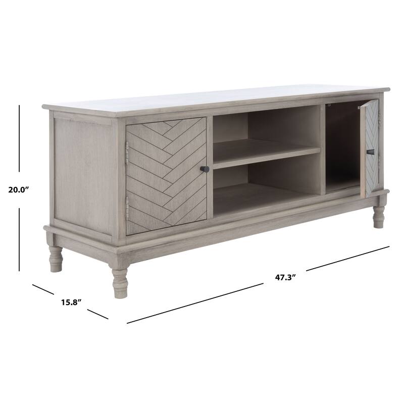 SAFAVIEH Magnolia 2-Door 2-Shelf Storage TV Media Stand - 47.3" W x 15.8" L x 20" H