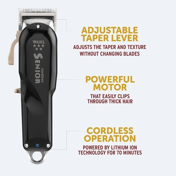 Wahl 5 Star Series Cordless Senior Clipper - Black - On Sale - Bed