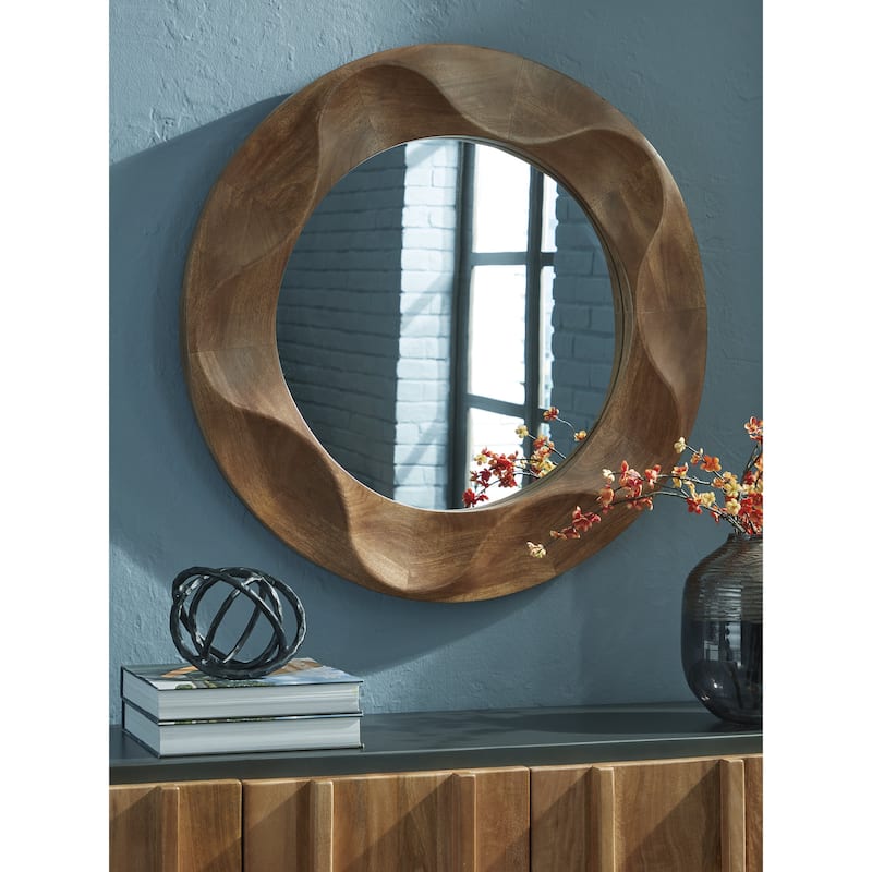 Signature Design by Ashley Aajon Brown Accent Mirror - 36" W x 3" D x 36" H