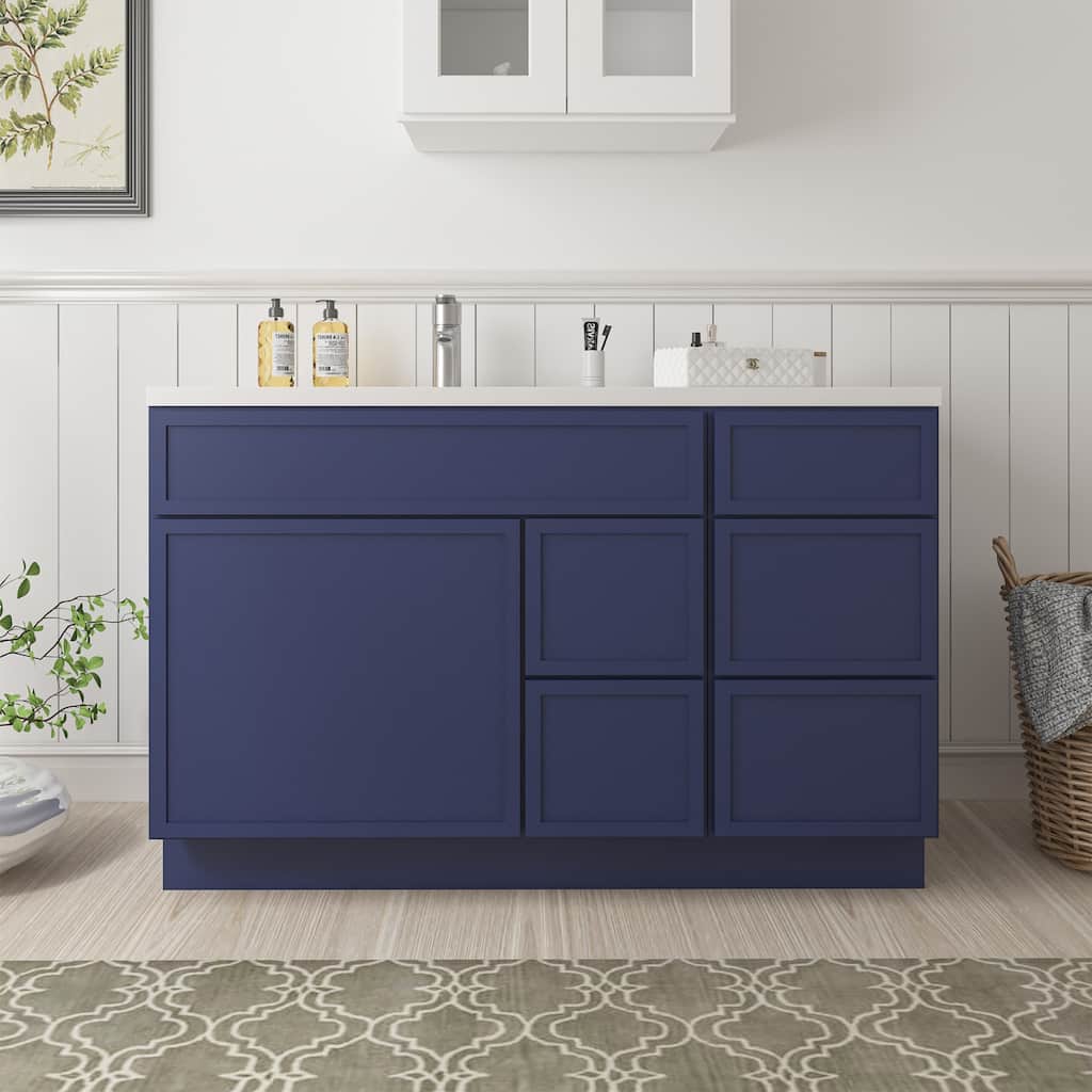 Vanity Art 51" Birch Freestanding Bathroom Vanity Cabinet without Top