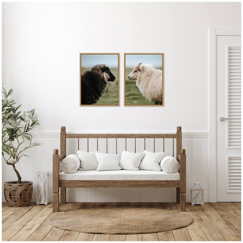 Kate and Laurel Sylvie Sheeply in Love Framed Canvas Art Set by Michael Schauer