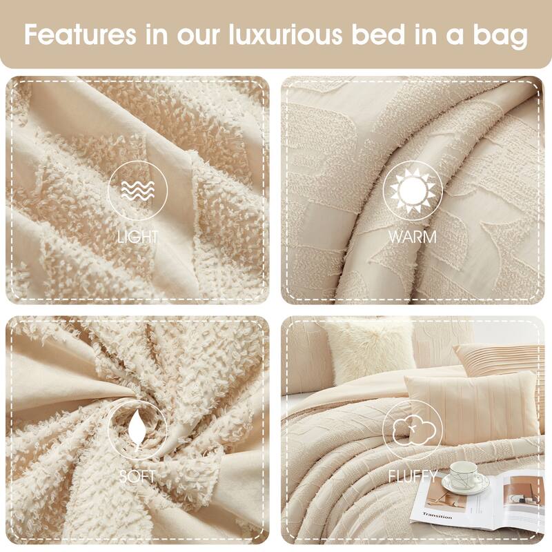 Nanshing Tate 7 Piece Textured Modern Comforter Set