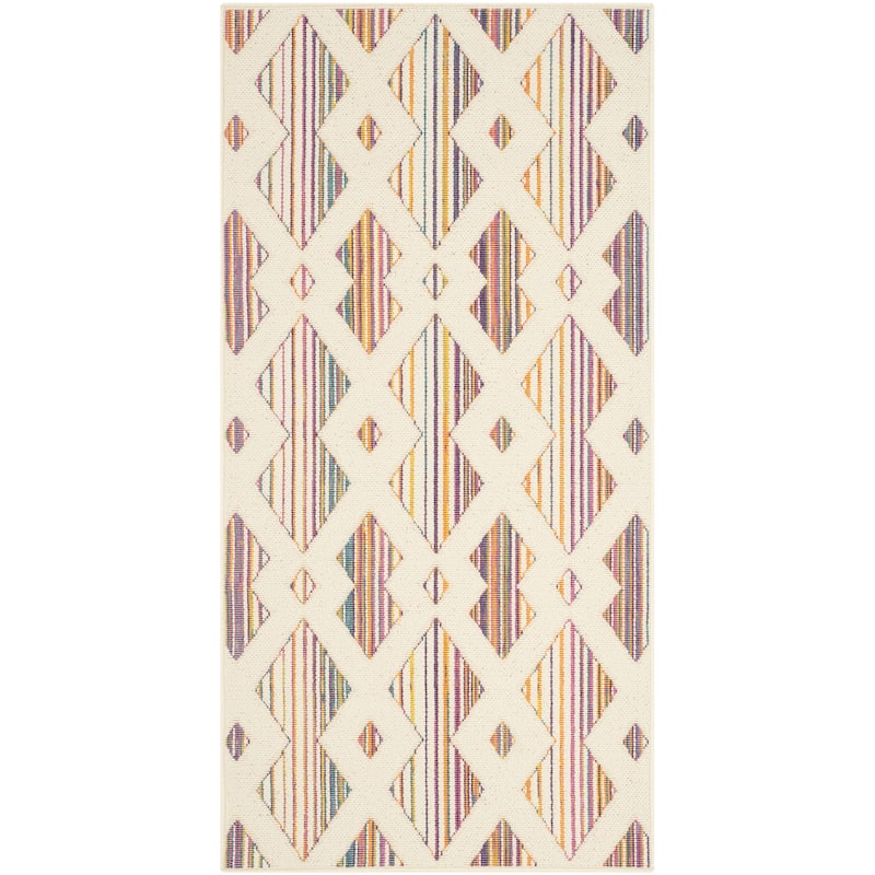 SAFAVIEH Havana Meggan Indoor/ Outdoor Waterproof Patio Backyard Rug - 4' x 5'7" - Natural/Multi