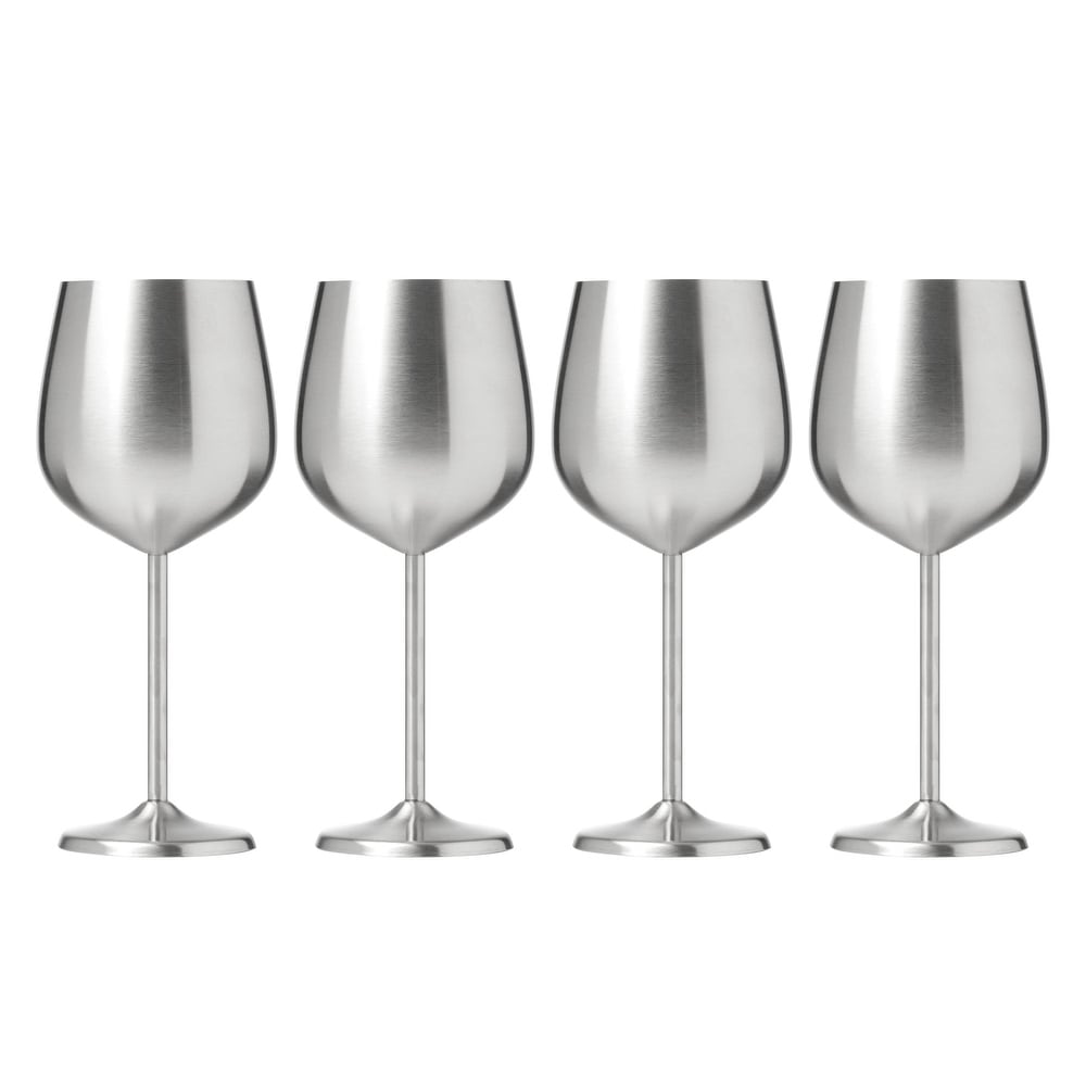 WOTOR Black Wine Glasses Set of 4, 18oz Stainless Steel Wine Glasses,  Unbreakable & Portable Stemmed…See more WOTOR Black Wine Glasses Set of 4,  18oz
