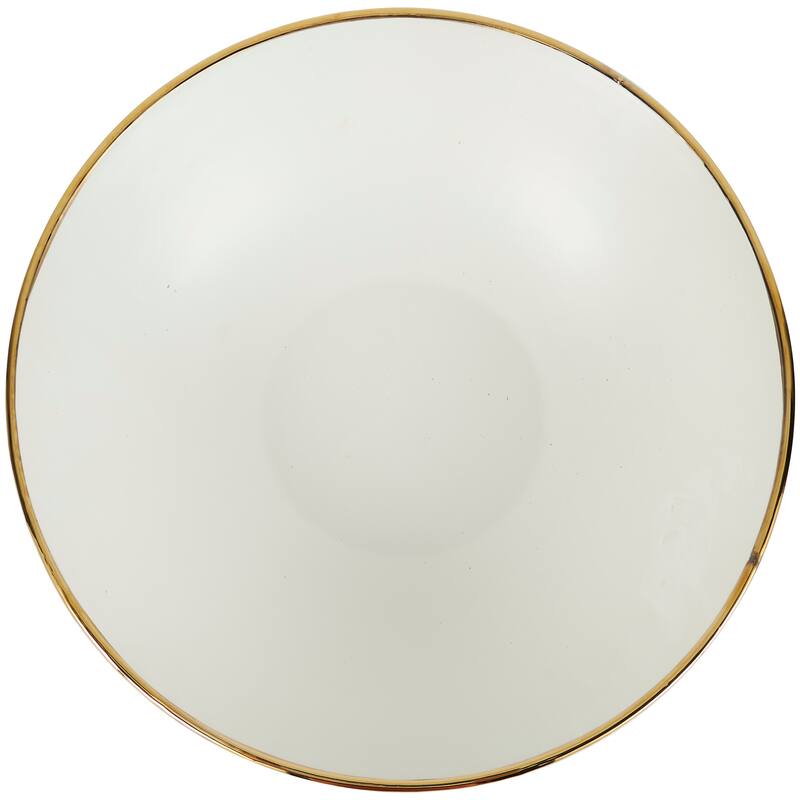 CosmoLiving by Cosmopolitan Black or White Ceramic Decorative Bowl with Abstract Gold Melting Drips