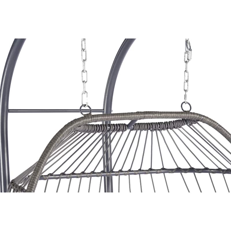 2 Person Outdoor Rattan Hanging Chair Patio Wicker Egg Chair