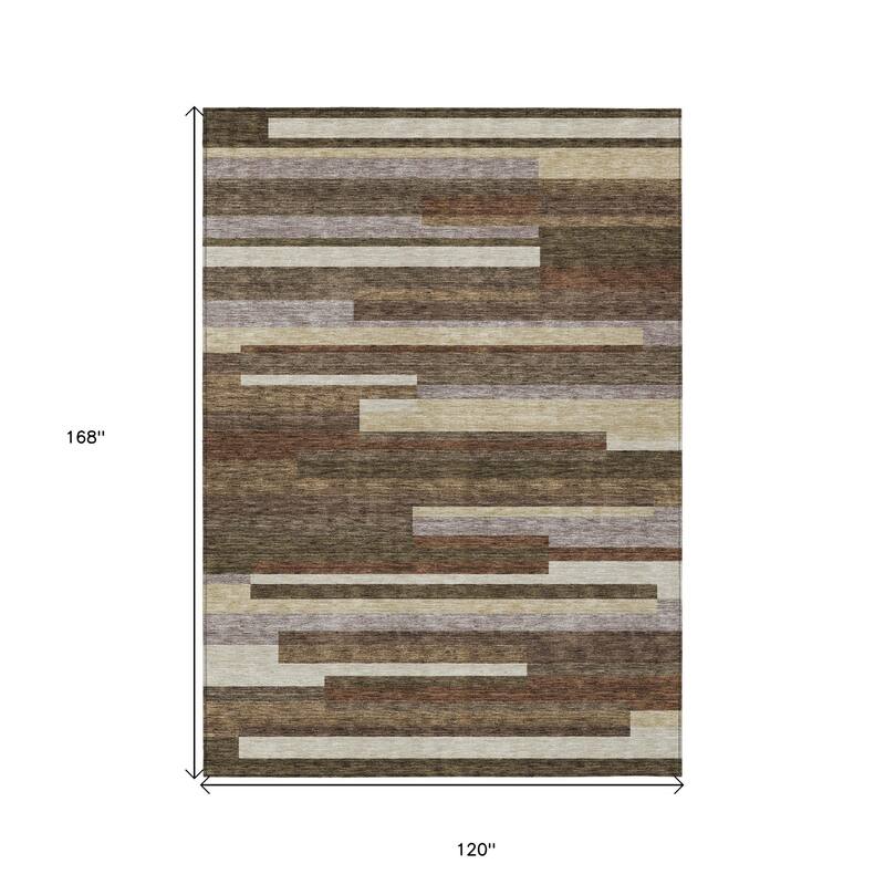 HomeRoots Striped Transitional Rectangle Outdoor Rug