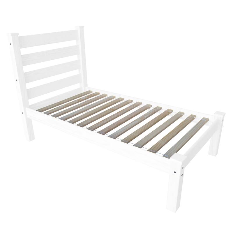 Homestead Unfinished Solid Pine Twin Platform Bed - WHITE