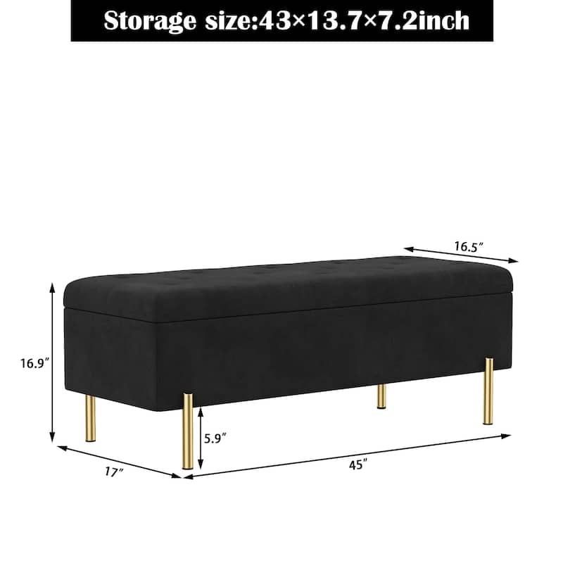 Andeworld End Of Bed Storage Bench,ottoman with storage for living room bedroom bench