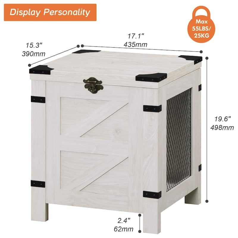 WAMPAT Lift Top End Table,Nightstand with Rustic Lock