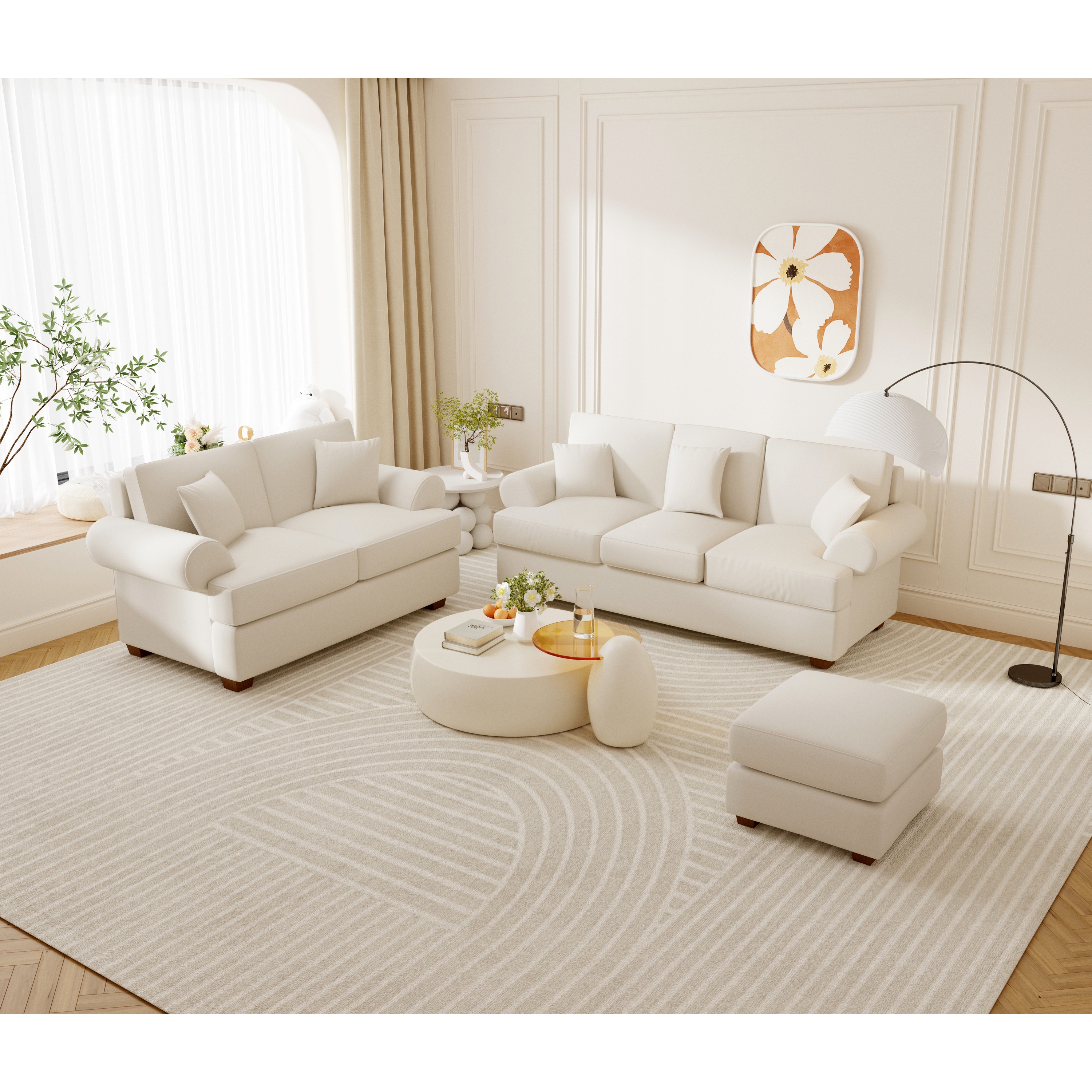 White sofa lounge hot sale