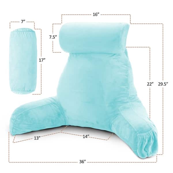 dimension image slide 20 of 62, Nestl Memory Foam Reading Pillow with Backrest, Arms and Pockets