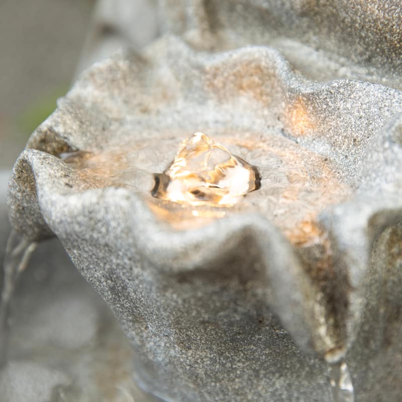 Glitzhome Polyresin Meditating Buddha Frog/Elephant Statue Outdoor Water Fountain with LED Lights