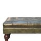preview thumbnail 4 of 7, Buffalo Green Leather Ottoman with Castor Legs