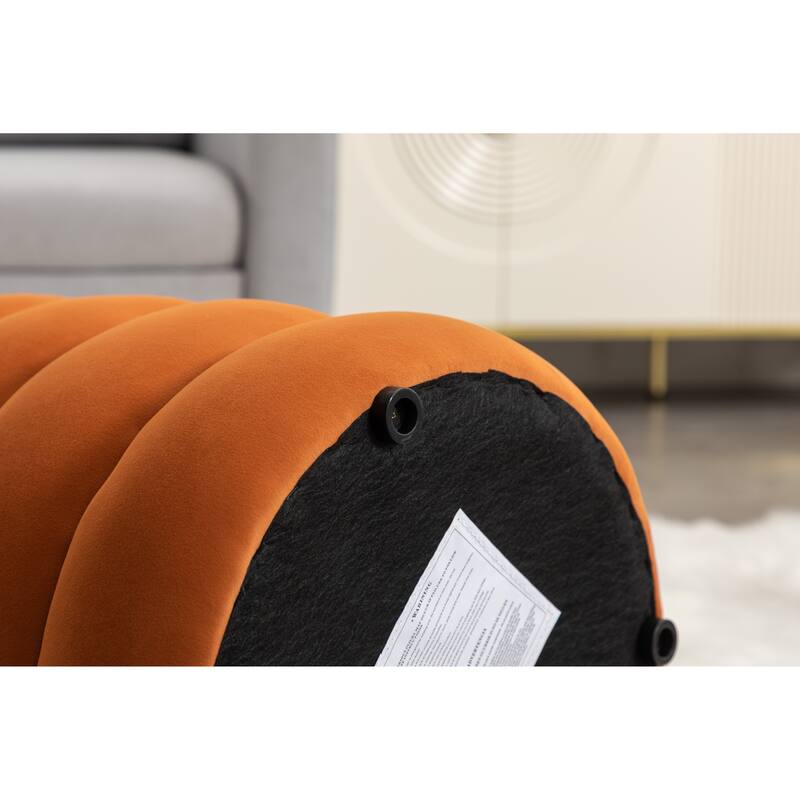 Velvet Round Footrest Ottoman