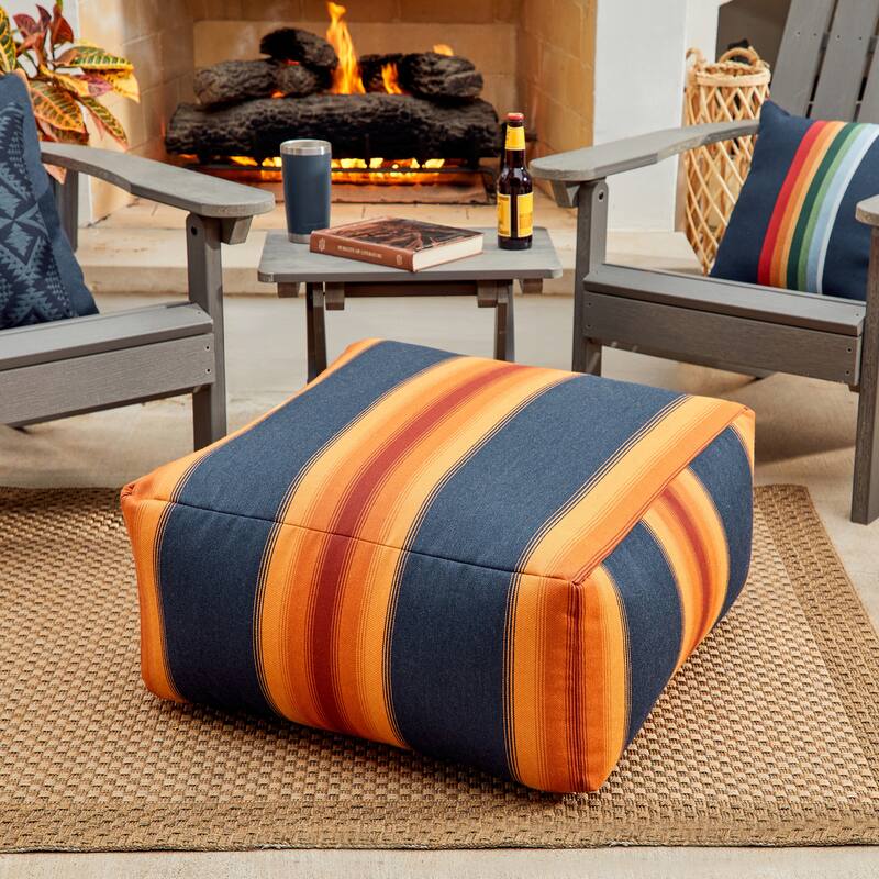 Sorra Home Sunbrella Pendleton Outdoor Bean Pouf - Grand Canyon Sunset