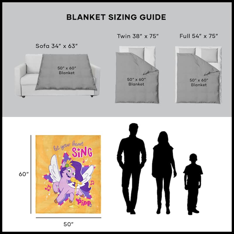 Hasbro My Little Pony Silk Touch Sherpa Throw Blanket